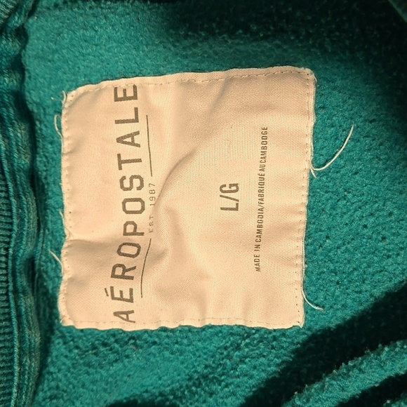 Y2K Aeropostale "AERO NYC 34th Street" Teal Hoodie - Picture 9 of 13